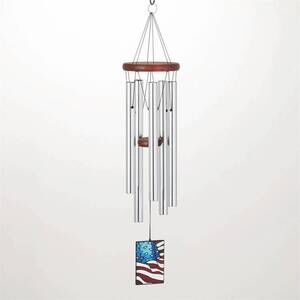 NEW WOODSTOCK CHIMES usa flag chime in silver